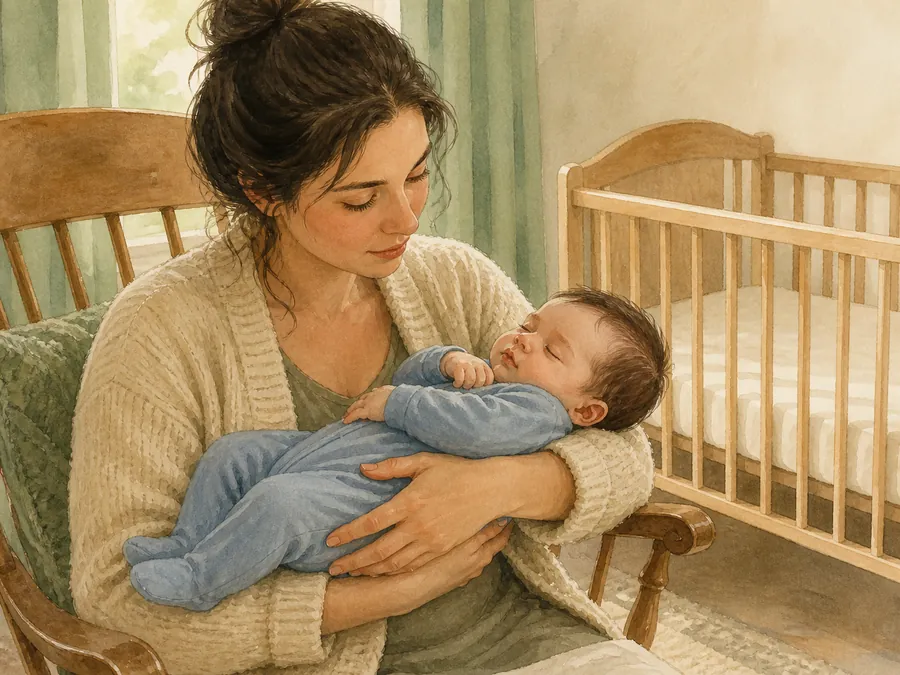 Baby schläft nur auf dem Arm: warum das passiert und wie du es sanft änderst
