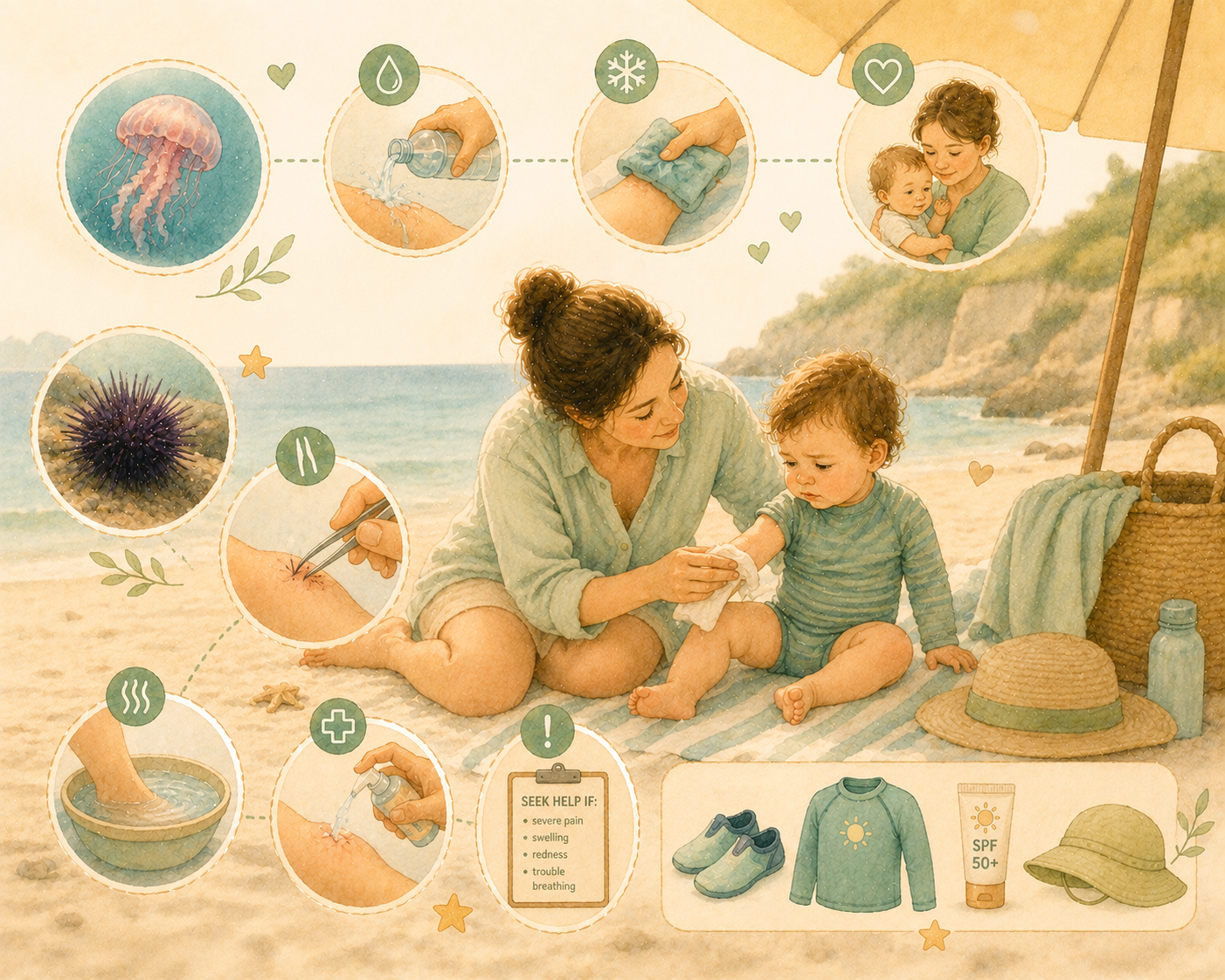 Jellyfish & Sea Urchin Stings: First Aid for Kids
