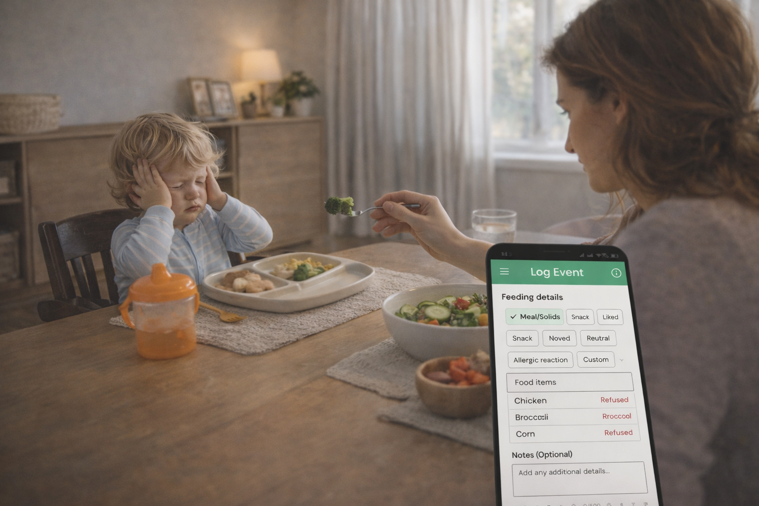 Como reducir peleas en las comidas con el seguimiento de alimentacion en KidyGrow