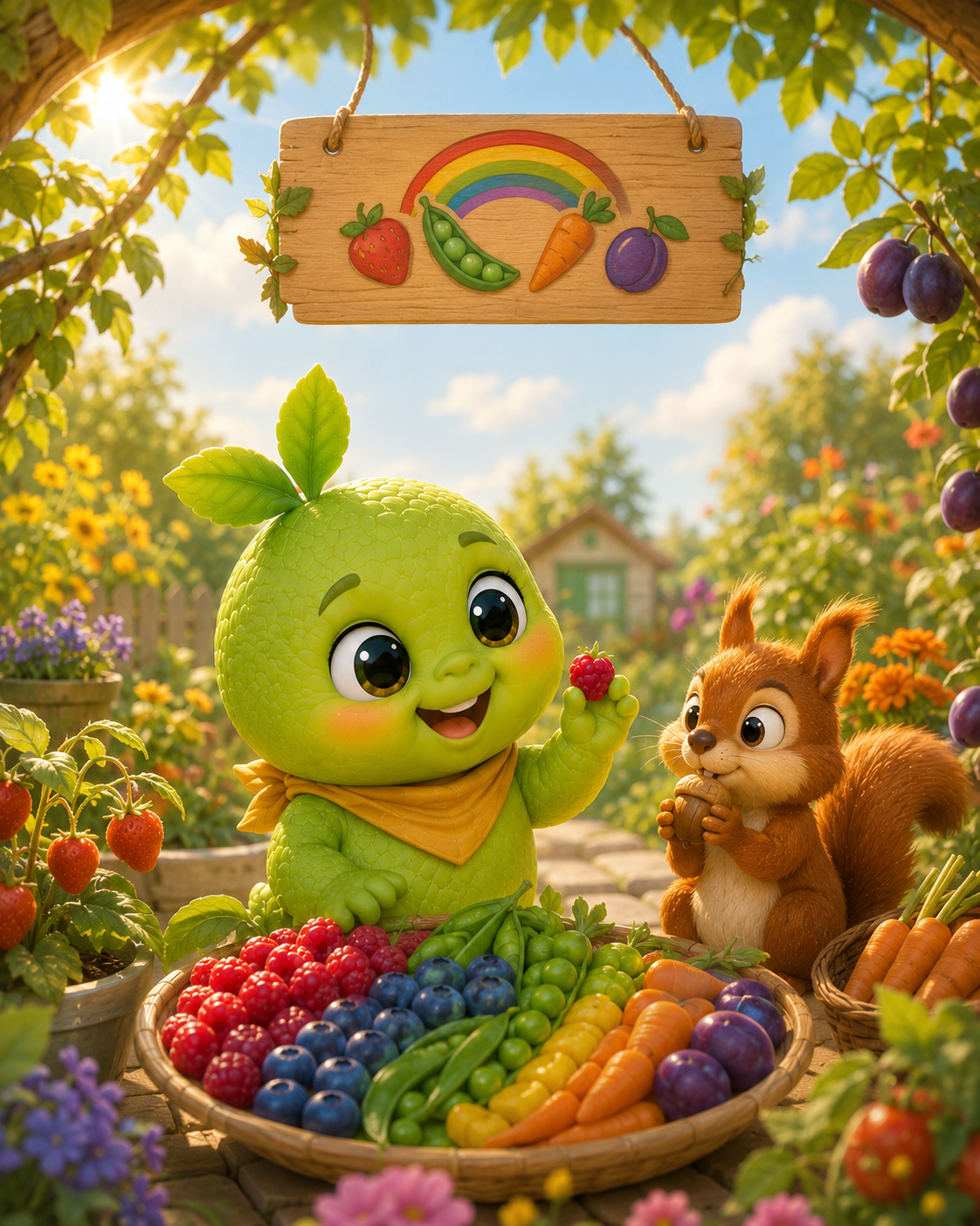 Growy and the Rainbow Plate